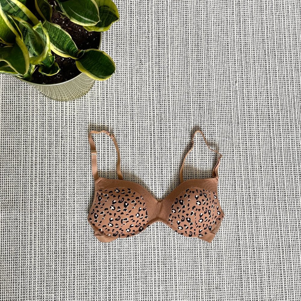 NWOT Lively Latte Leopard No-Wire Push-Up - Picture 3 of 9